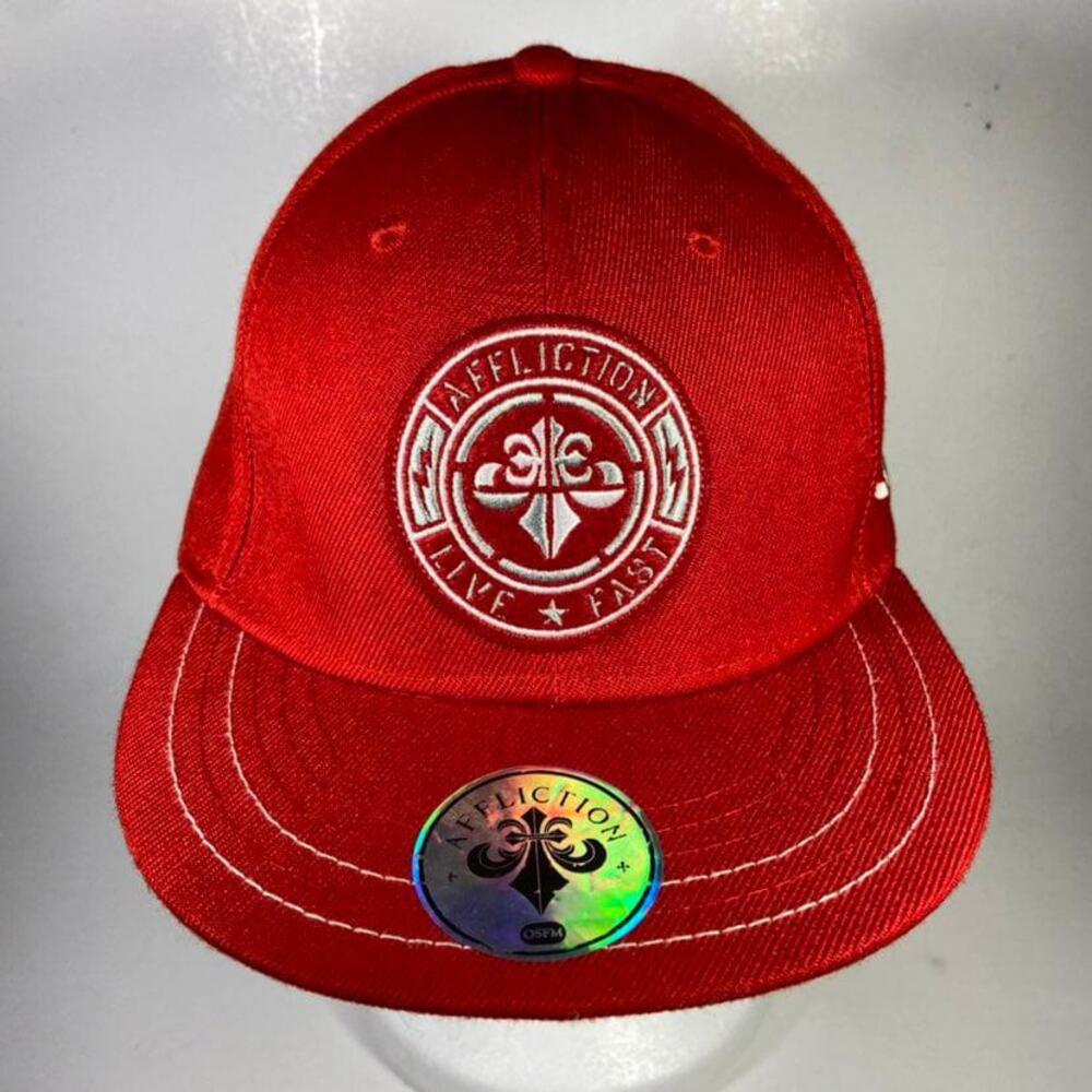 Affliction "Live Fast" Red Adjustable Snapback Cap Hat